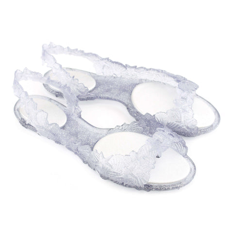 Sunies Women’s Silver Glitter Sandals Flat