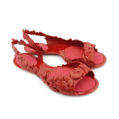 Sunies butterfly Red Flat Sandals for Women