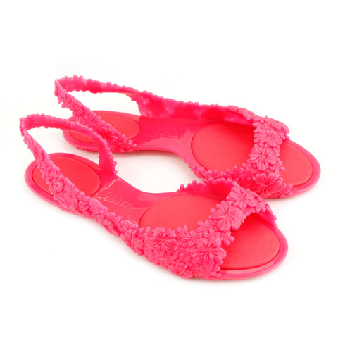 Sunies Hawaii Womens Neon Pink Sandals Flat